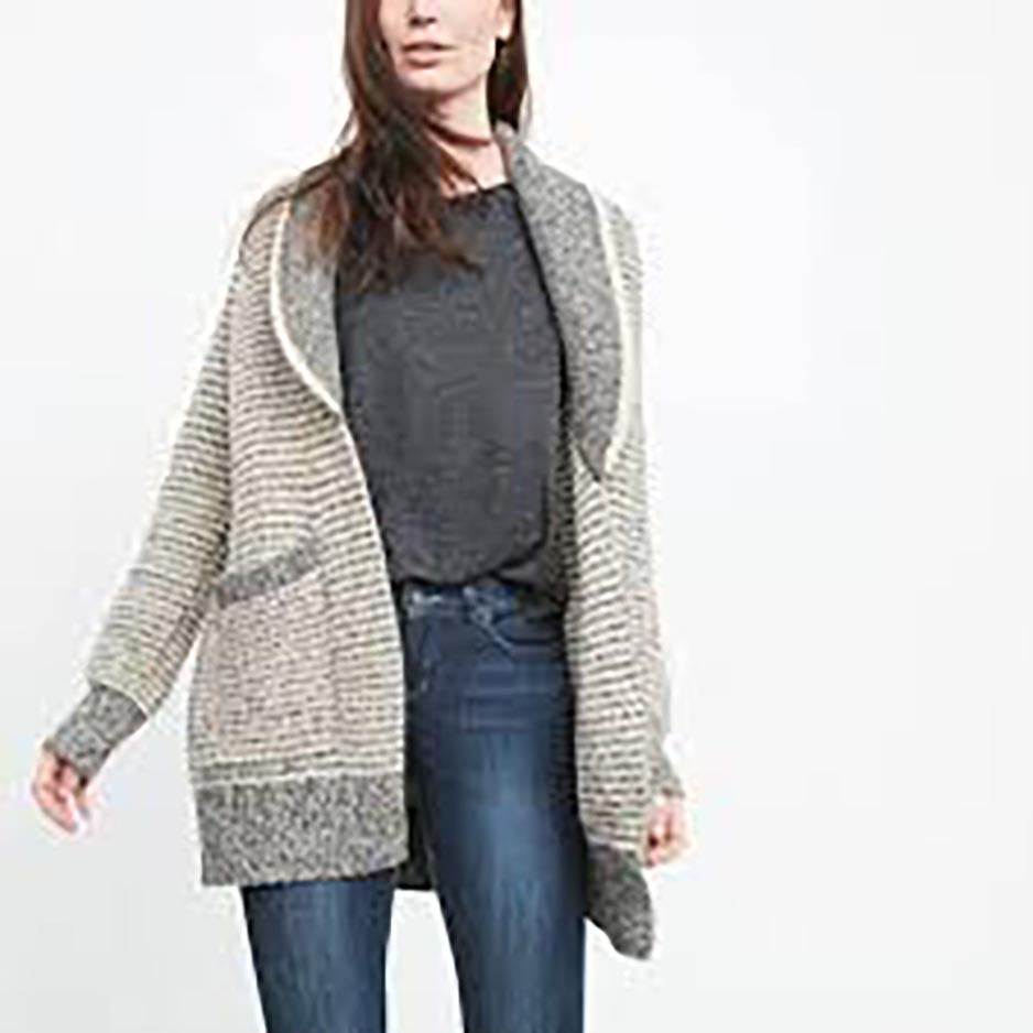 roots cabin oversized wool-blend shawl knit cardigan