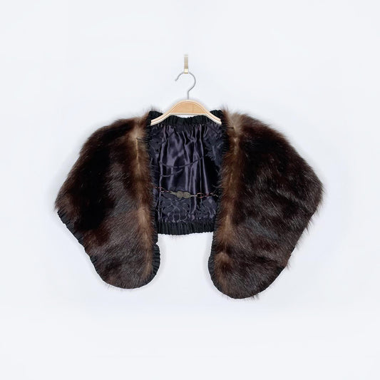 vintage beaver fur shoulder capelet