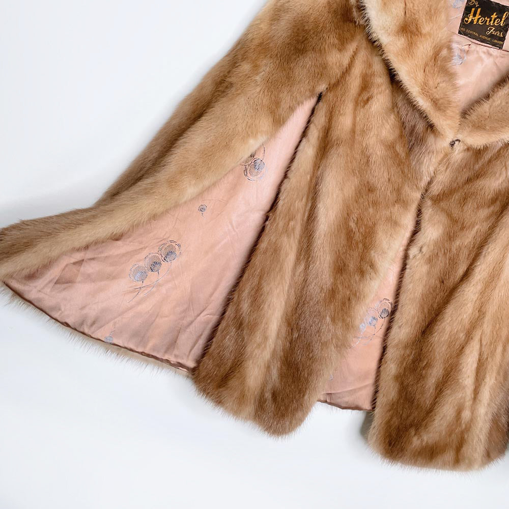 vintage 50s hertel furs mink cape