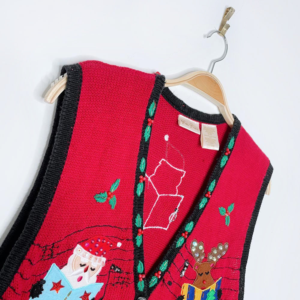 vintage bobbie brooks ramie carollers knit vest