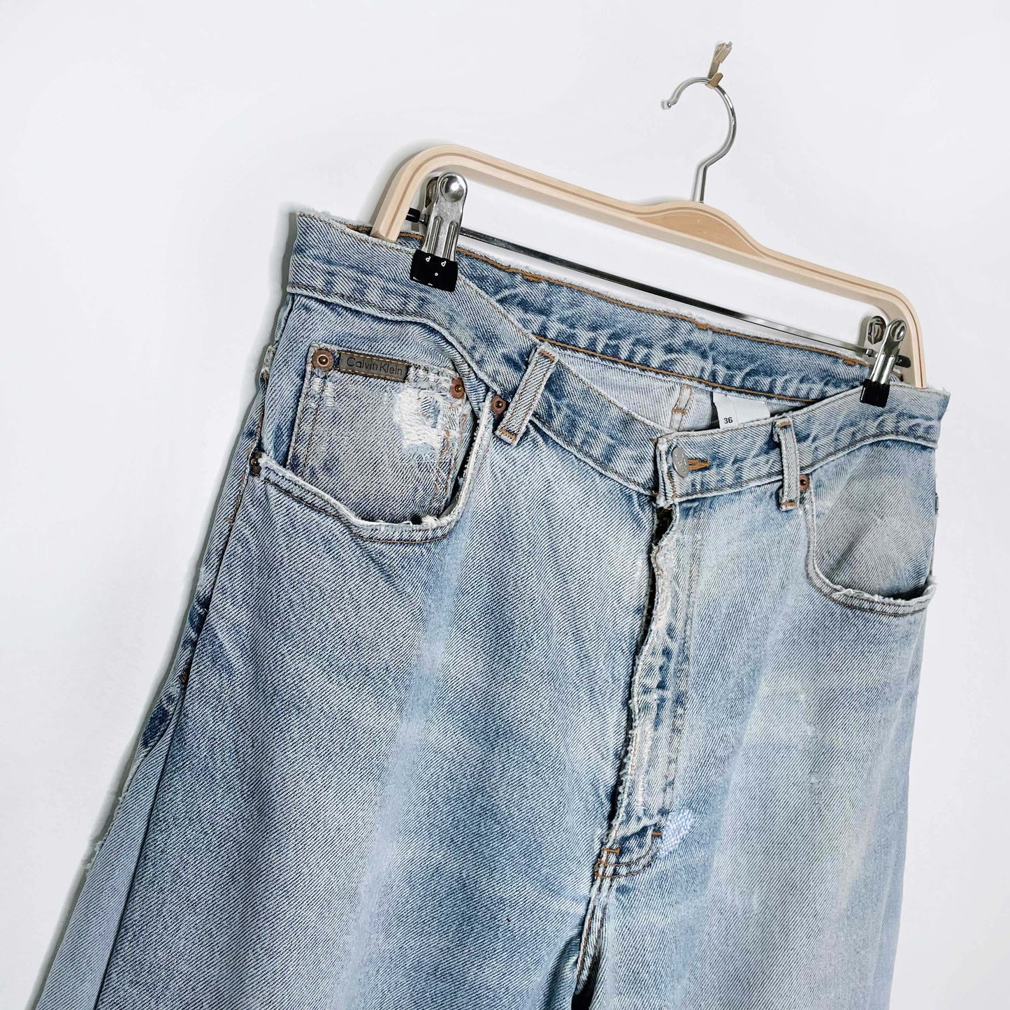 rework x vintage calvin klein loose wide leg jeans