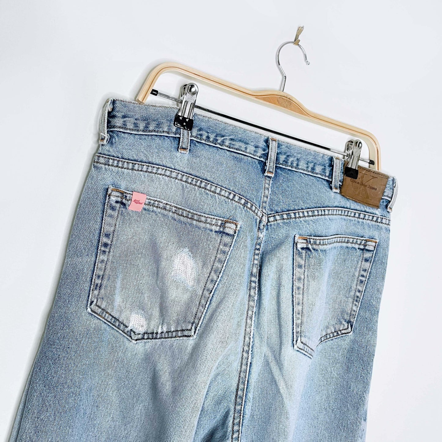 rework x vintage calvin klein loose wide leg jeans