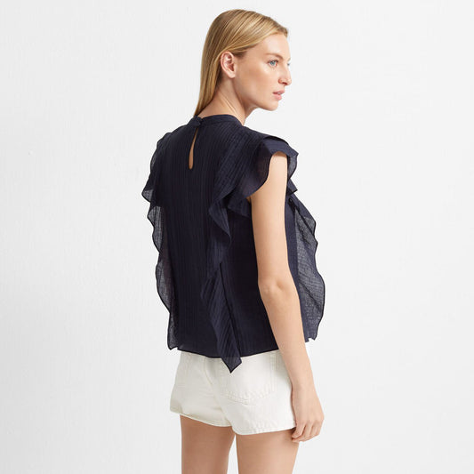 club monaco 2023 ruffle eyelet top