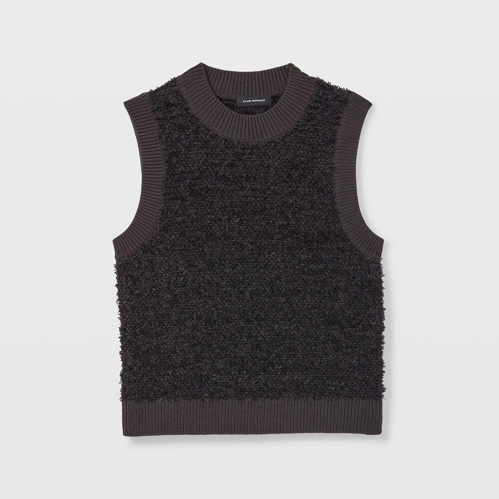 club monaco 2024 boucle knit vest