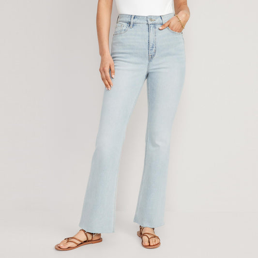 old navy higher high rise cut-off flare