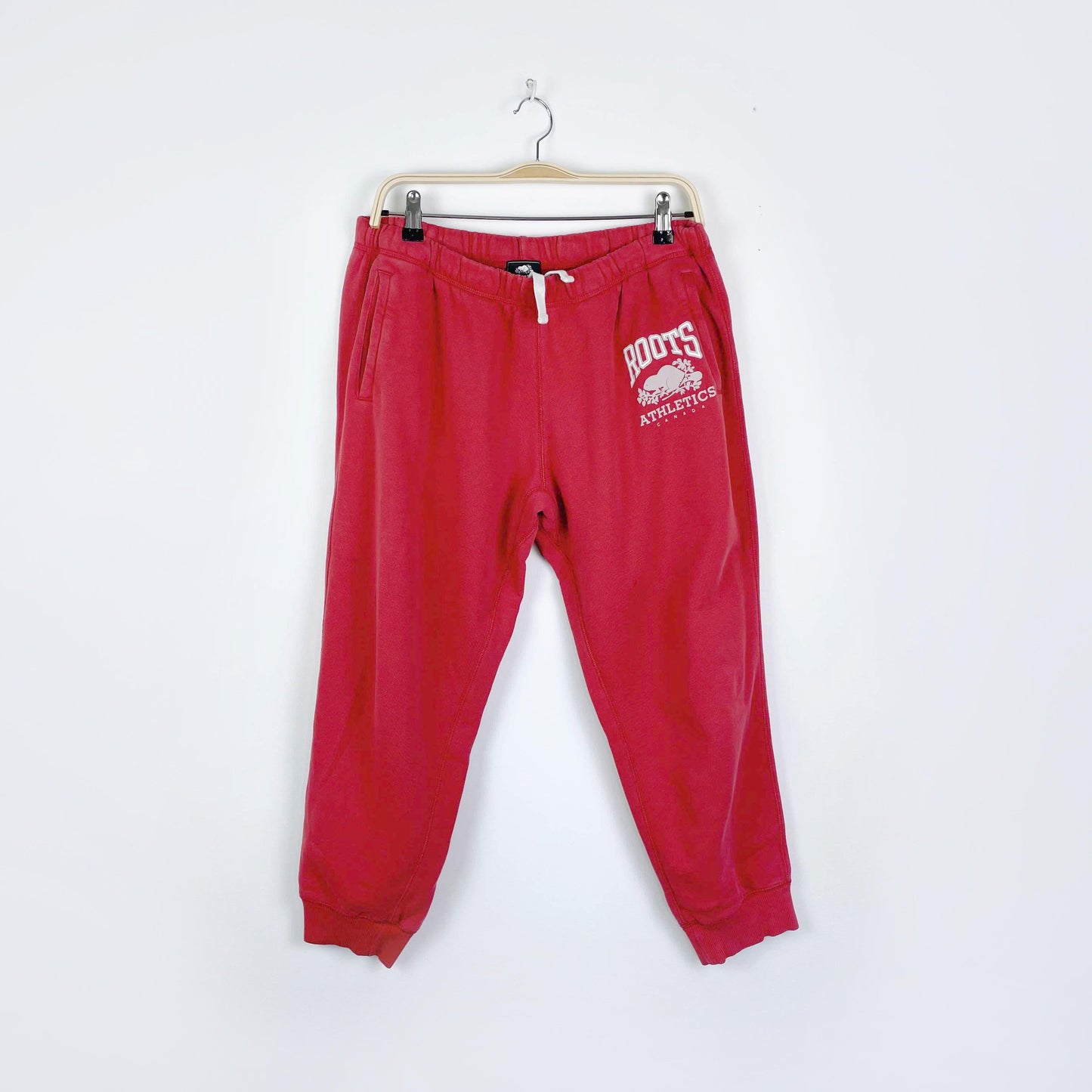 roots 2020 coral cropped sweatpants - size xl