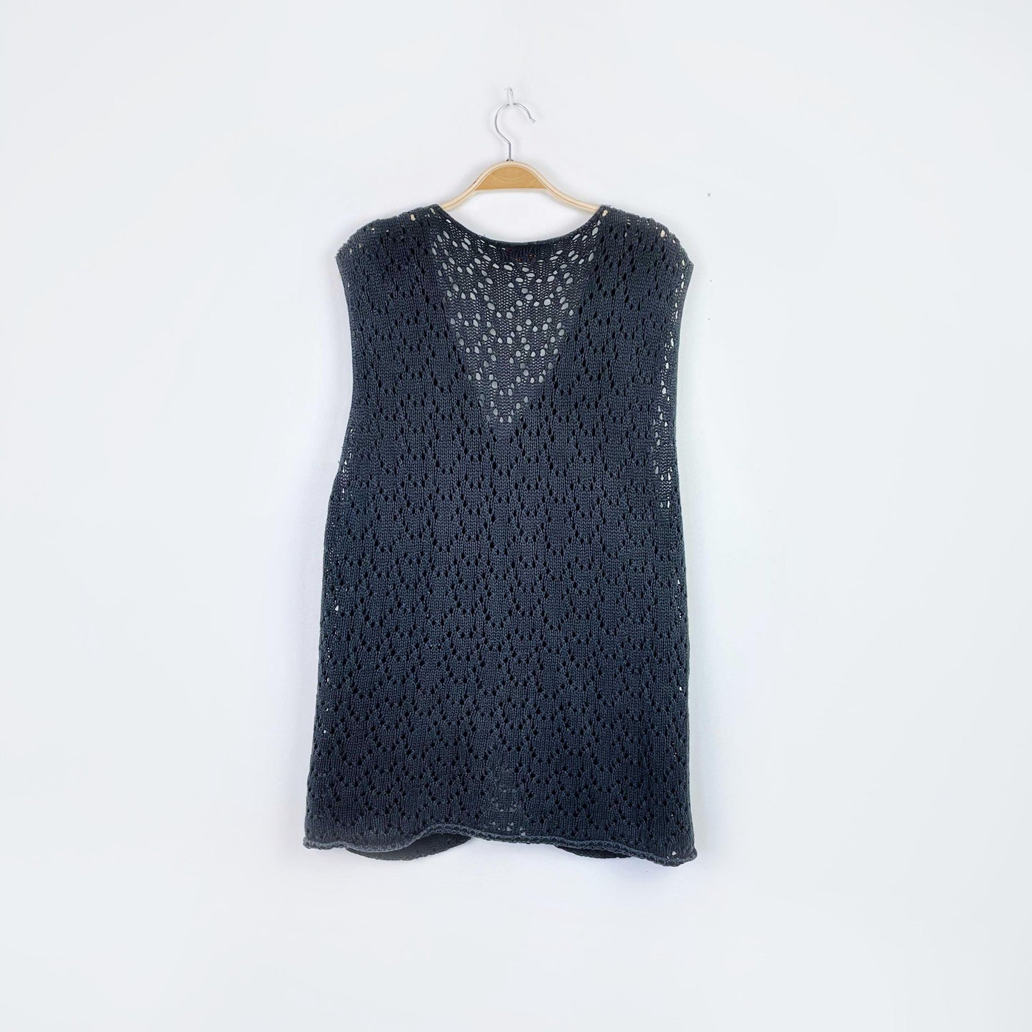 vintage 00s classic expressions crochet knit vest