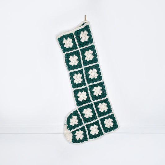 vintage handmade granny crochet xl stocking