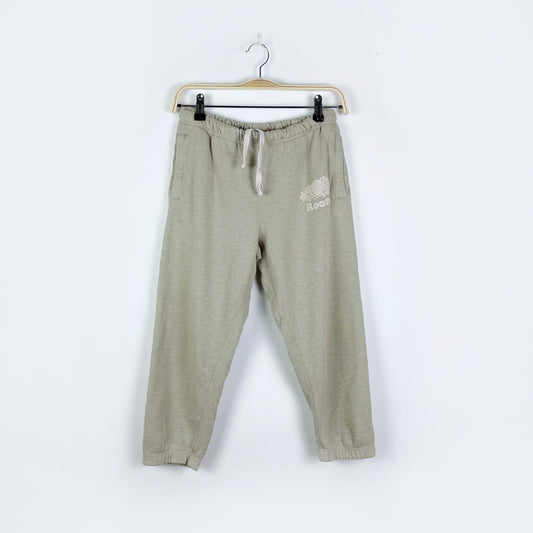 roots beige cropped original sweatpants - size small