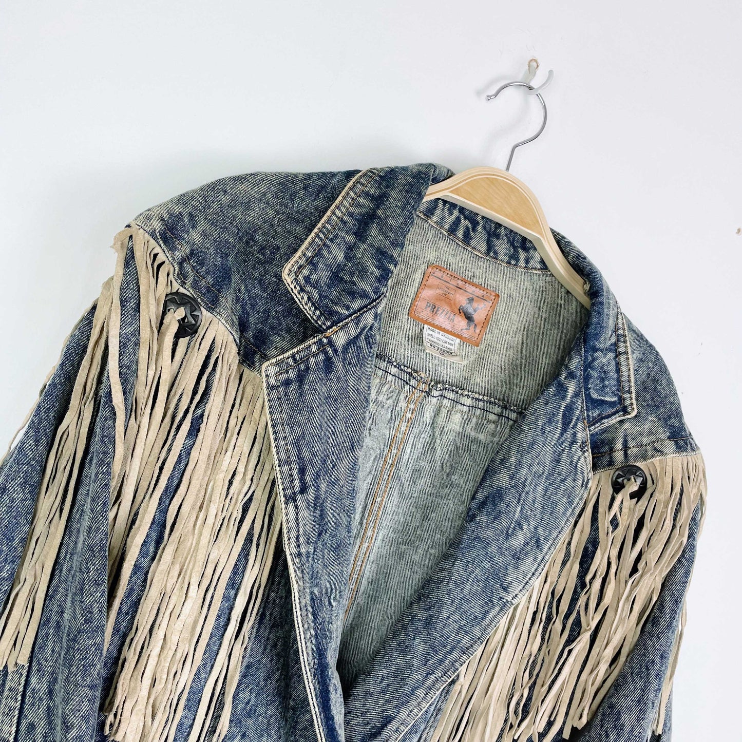 Prezzia Jean Jacket shops with Leather Fringe.