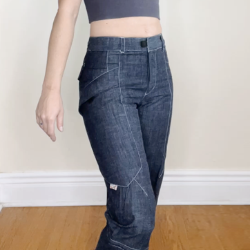 nwt deadstock parasuco rebel-i utility wide leg jeans