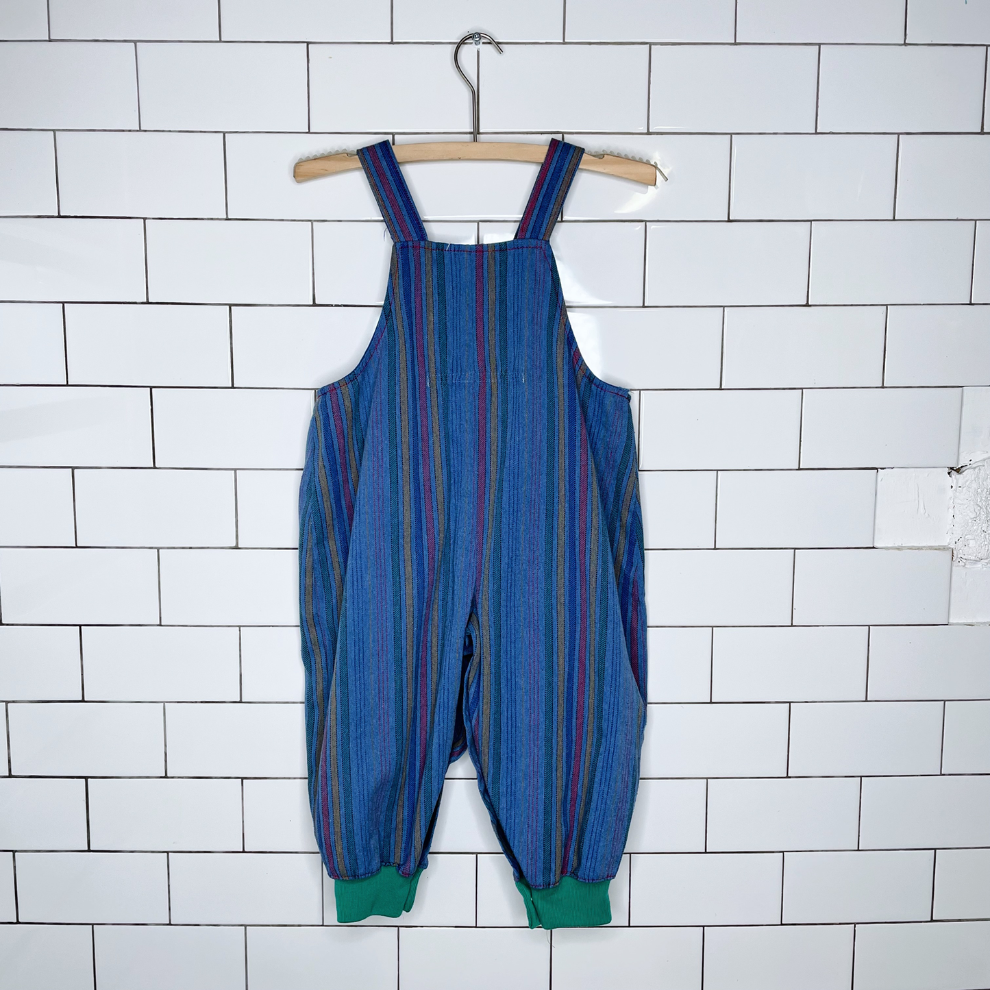 vintage dinosaur striped overalls - size 4