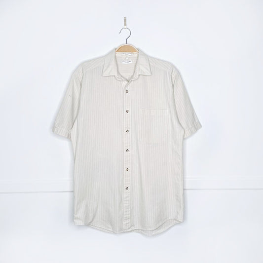 vintage christian dior raw textured cotton short sleeve shirt