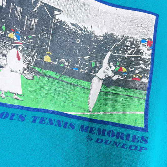 vintage 80s dunlop tennis memories graphic crew