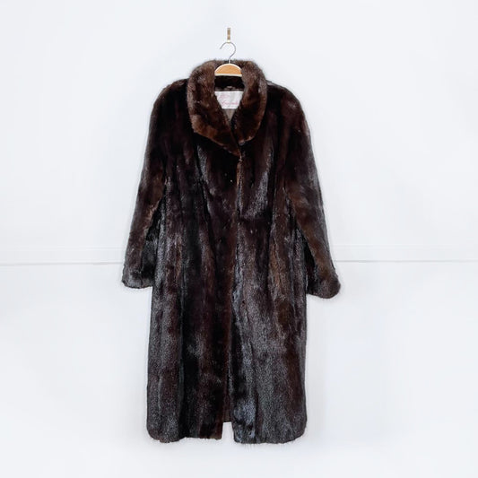 vintage eaton long brown mink coat