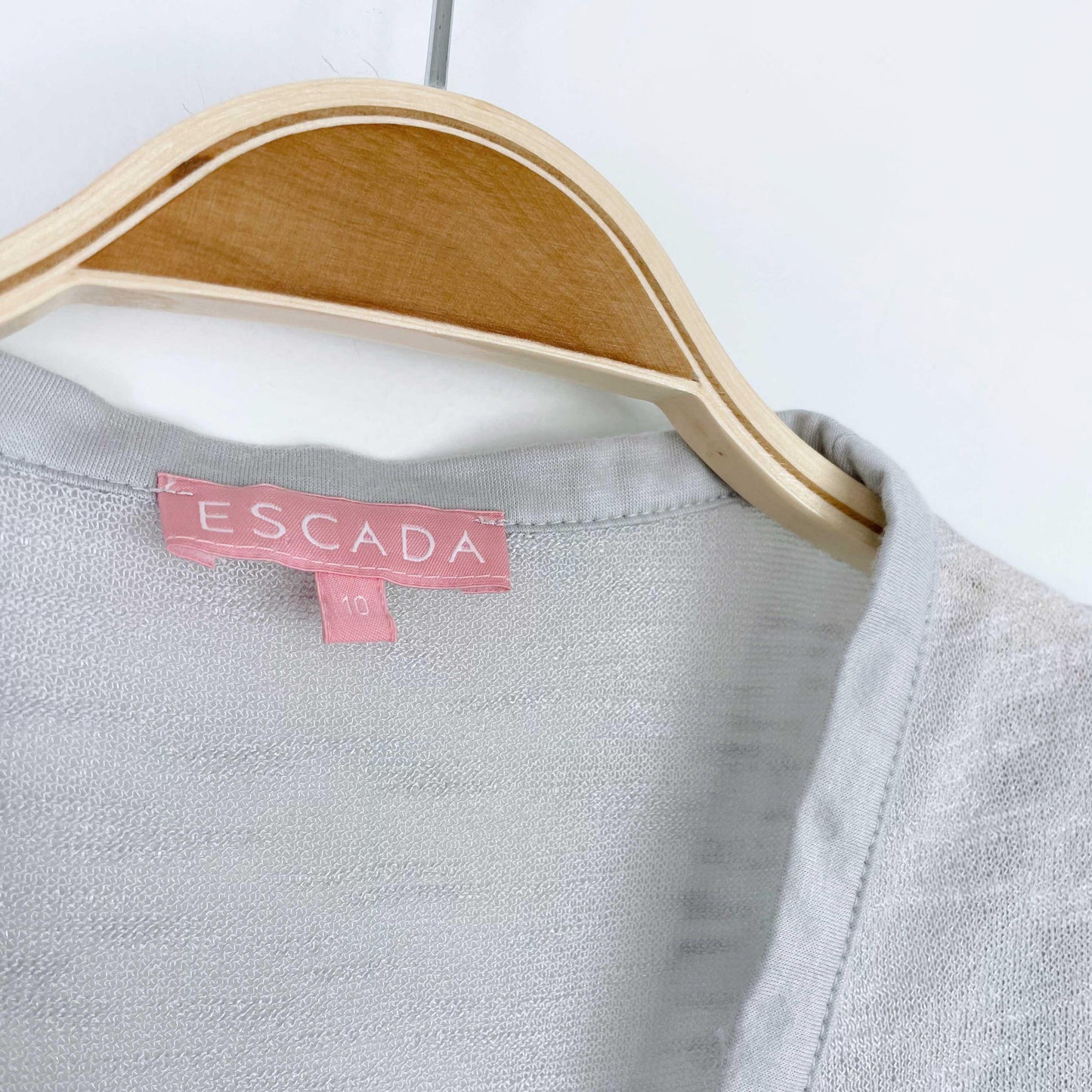 escada short sleeve light knit cardigan top