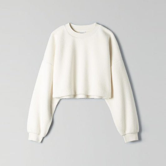 sunday best lupa cropped sherpa sweatshirt