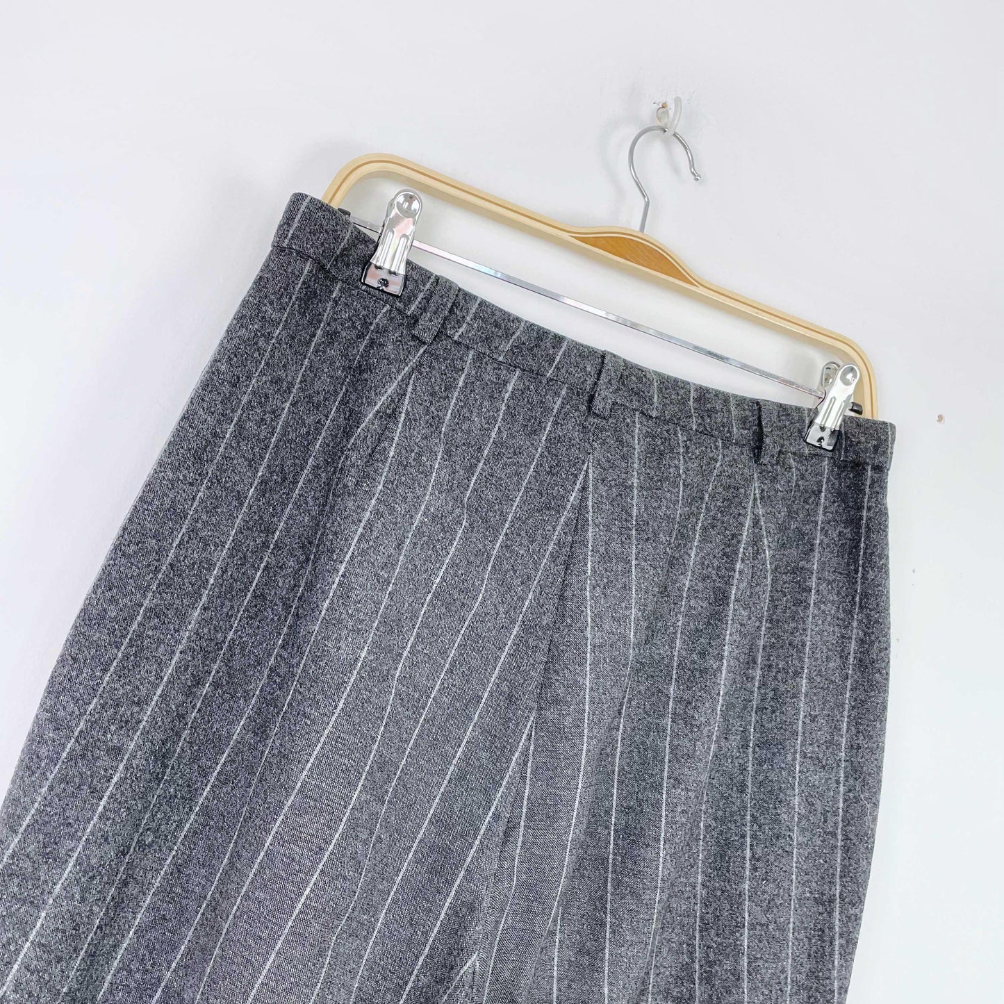 louis feraud contraire high rise pinstripe wool trouser