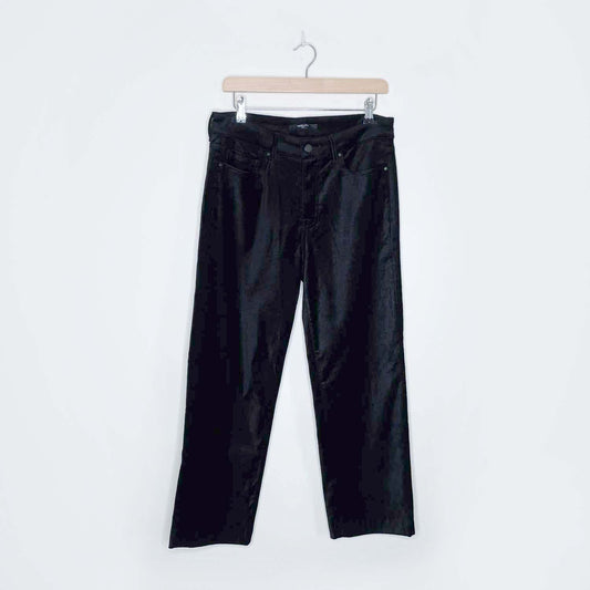 fidelity denim black velvet straight leg pants - size 29