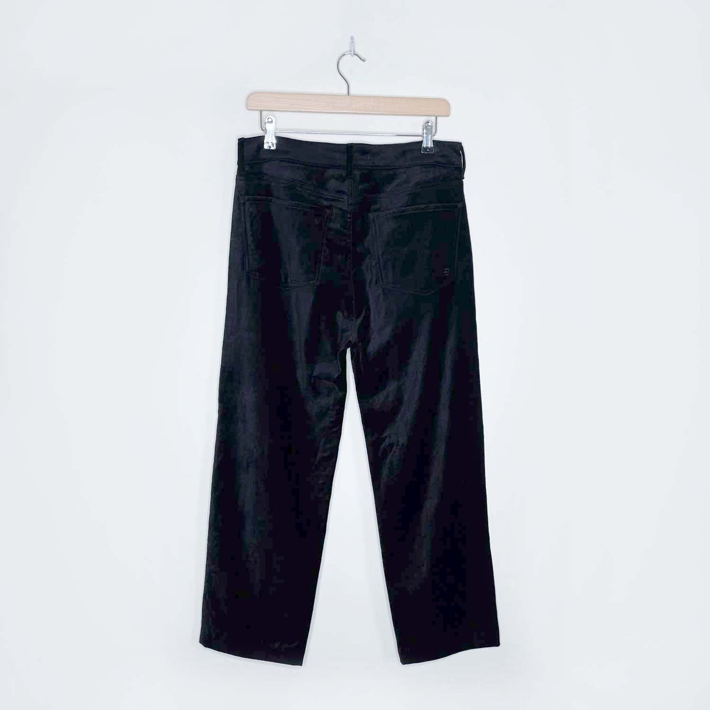 fidelity denim black velvet straight leg pants - size 29