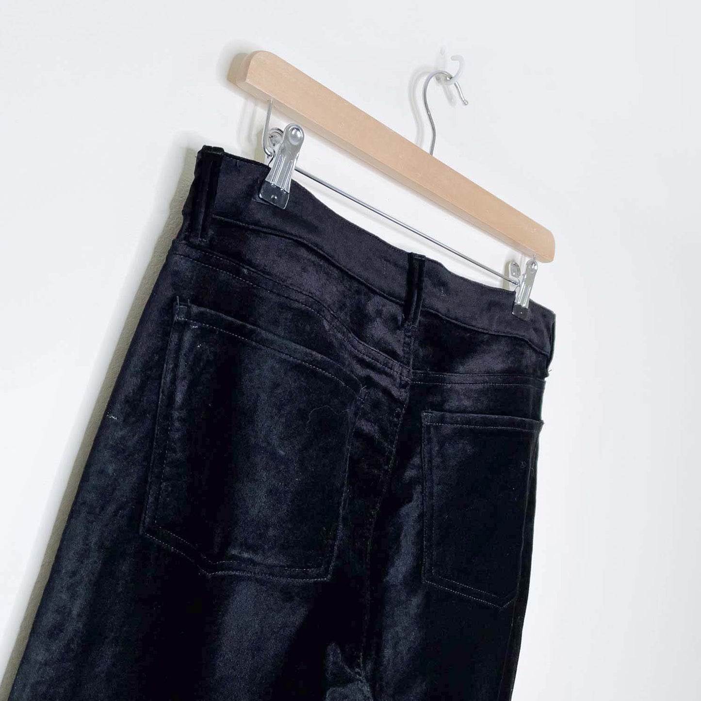 fidelity denim black velvet straight leg pants - size 29