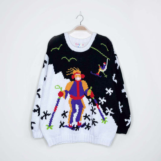 vintage 90s freego softwear aspen ski sweater - one size