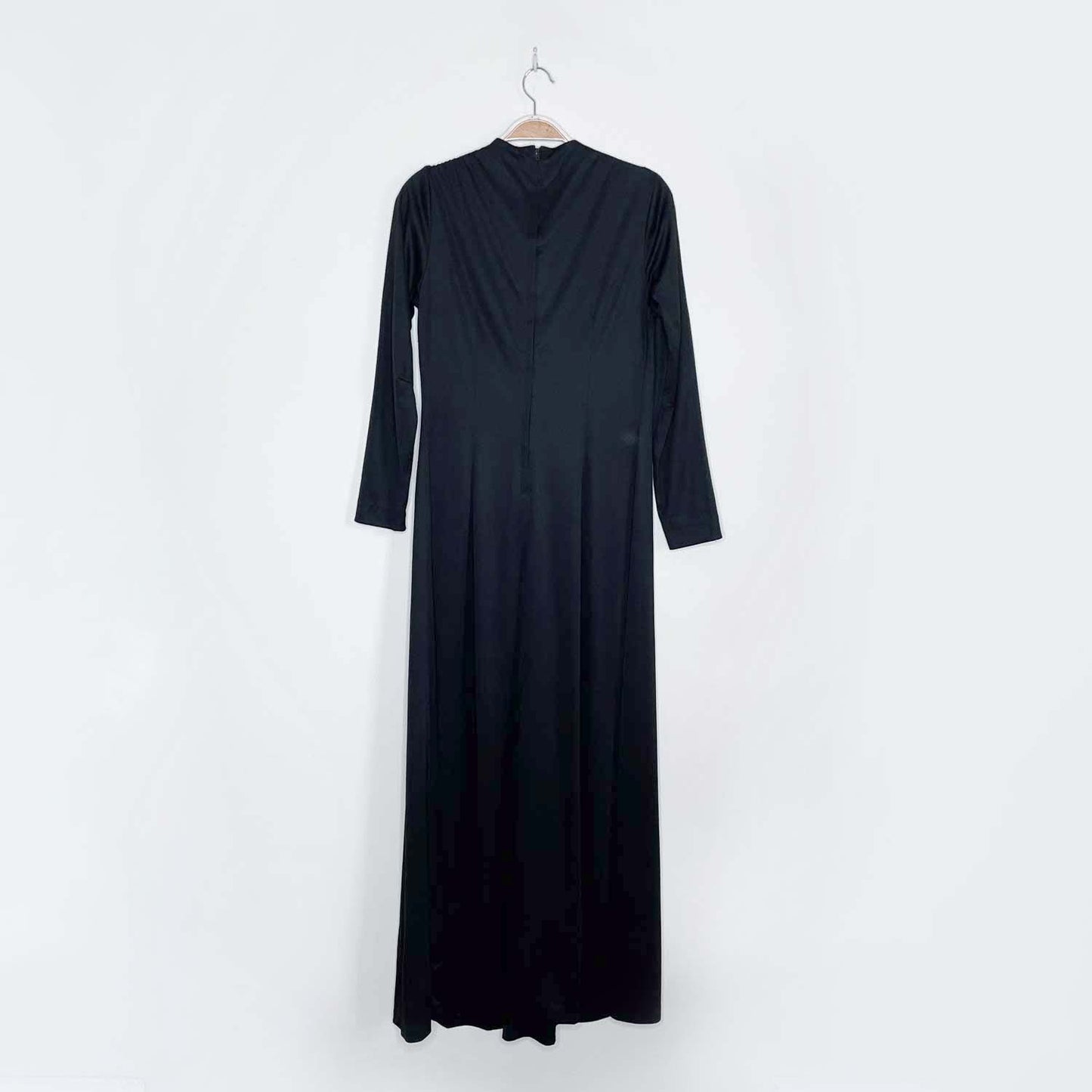 vintage henry allen black tie front gown - size small