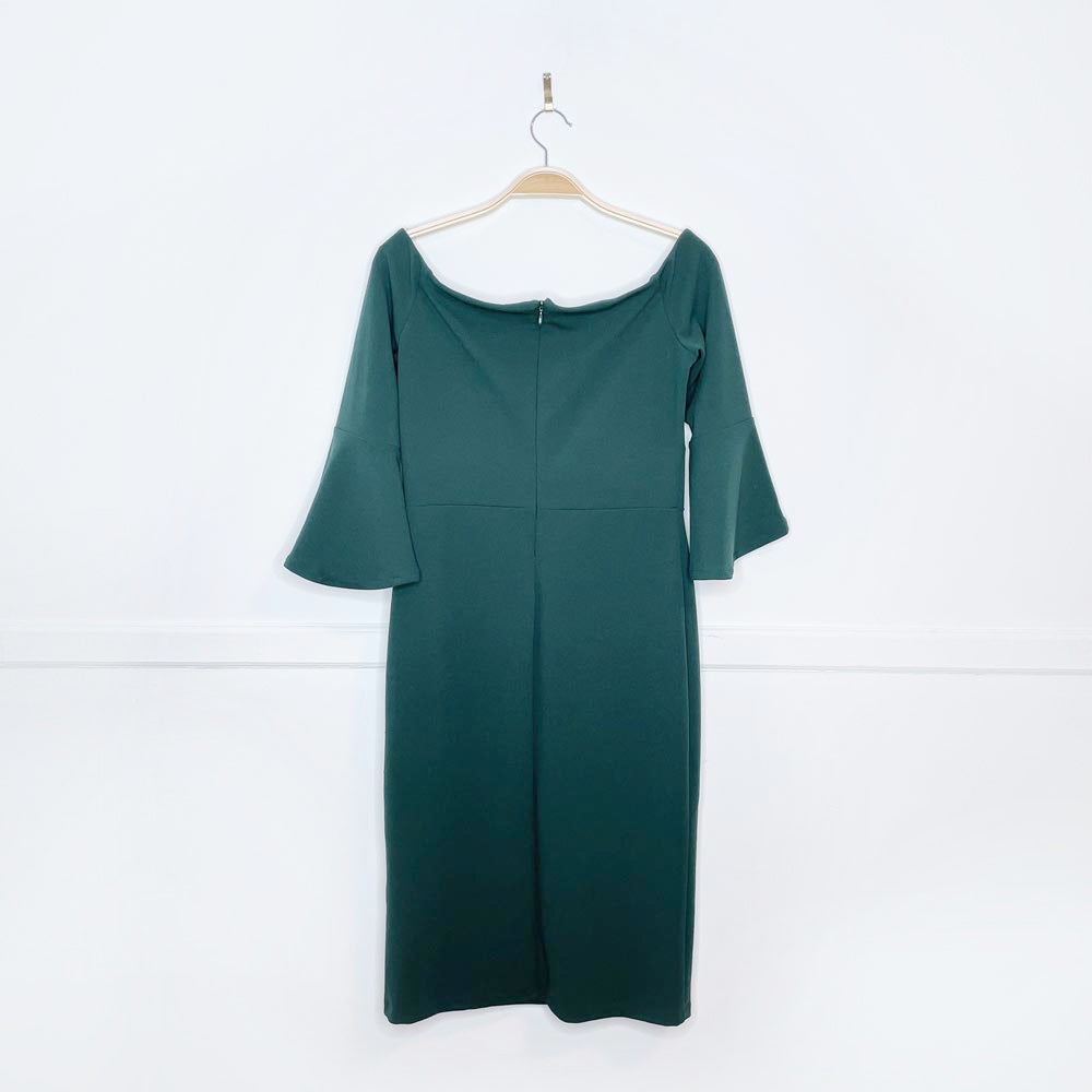 h&m off shoulder flutter sleeve midi dress