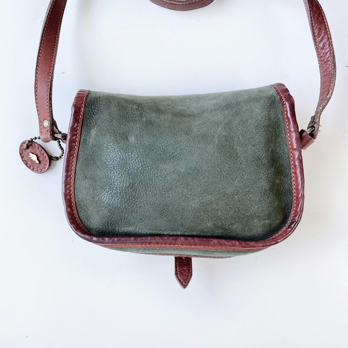 vintage 90s roots two tone leather crossbody