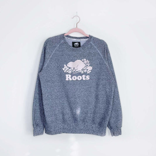 roots original cooper beaver crew sweatshirt - size medium