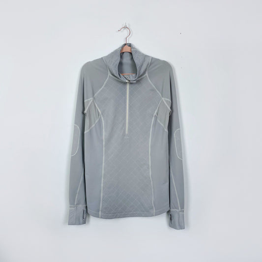 lululemon run toasty 1/2 zip quilted tech pullover - size 10