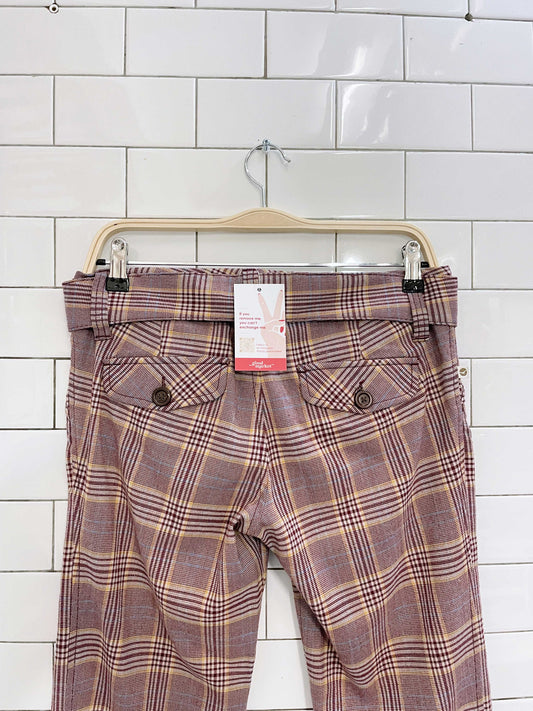 y2k hollister plaid prep wide flare pants