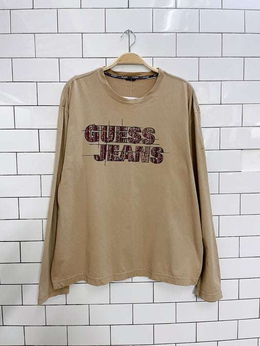 y2k guess logo long sleeve tee