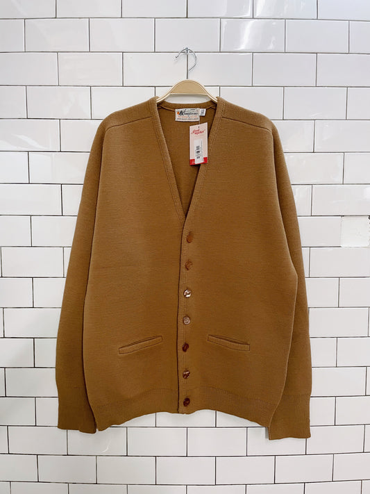 vintage warren-knit camel minimal cardigan