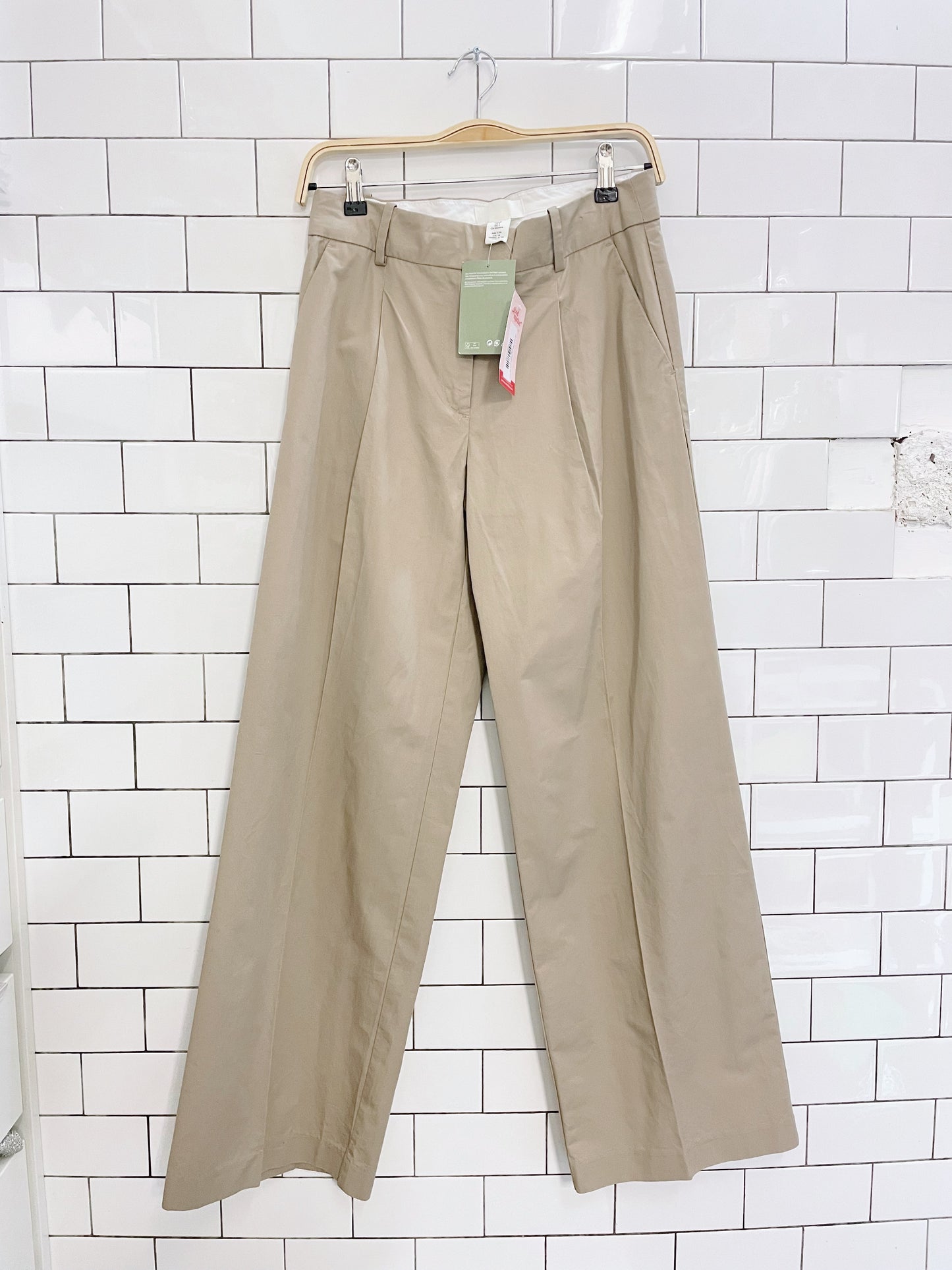 nwt h&m high rise pleated wide leg trouser