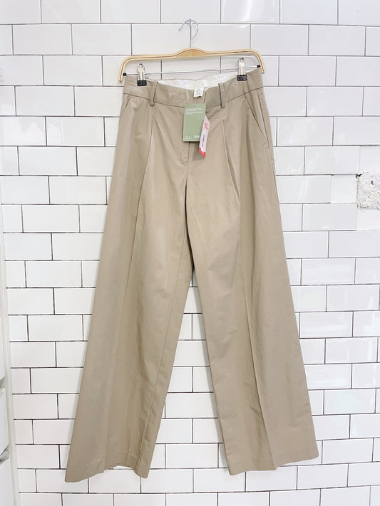 nwt h&m high rise pleated wide leg trouser