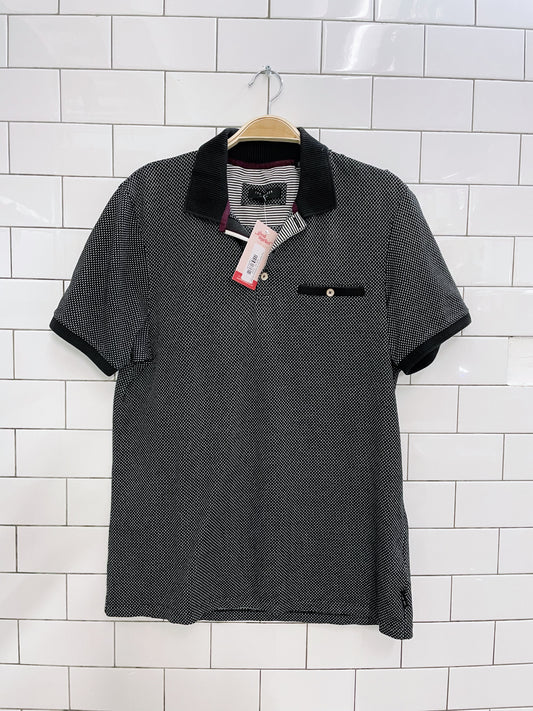 ted baker slim fit textured ss polo