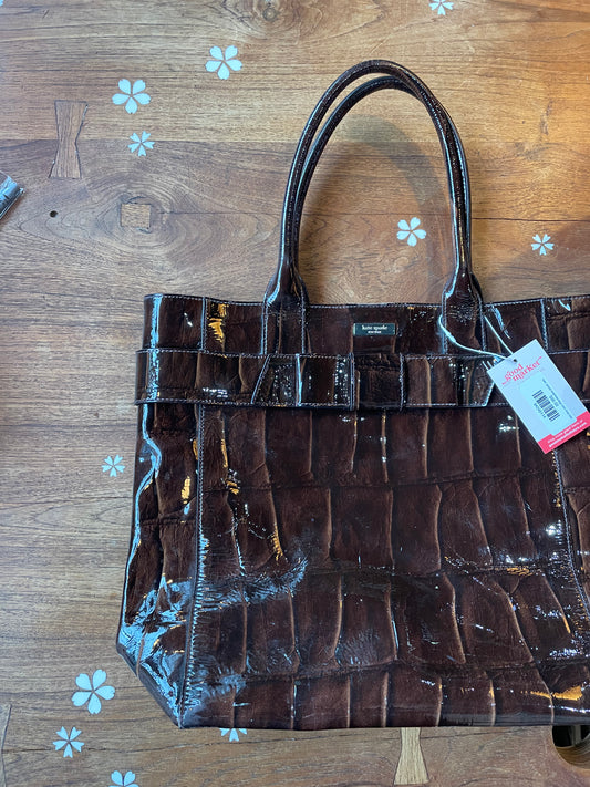 kate spade knightsbridge croc bow tote