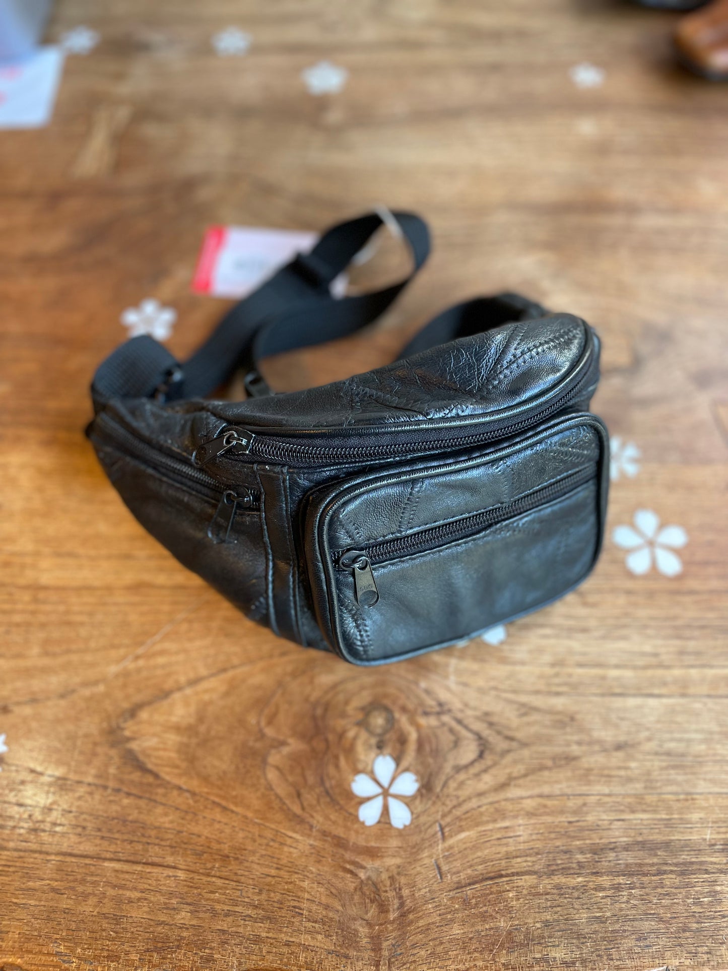 vintage patchwork leather belt bag