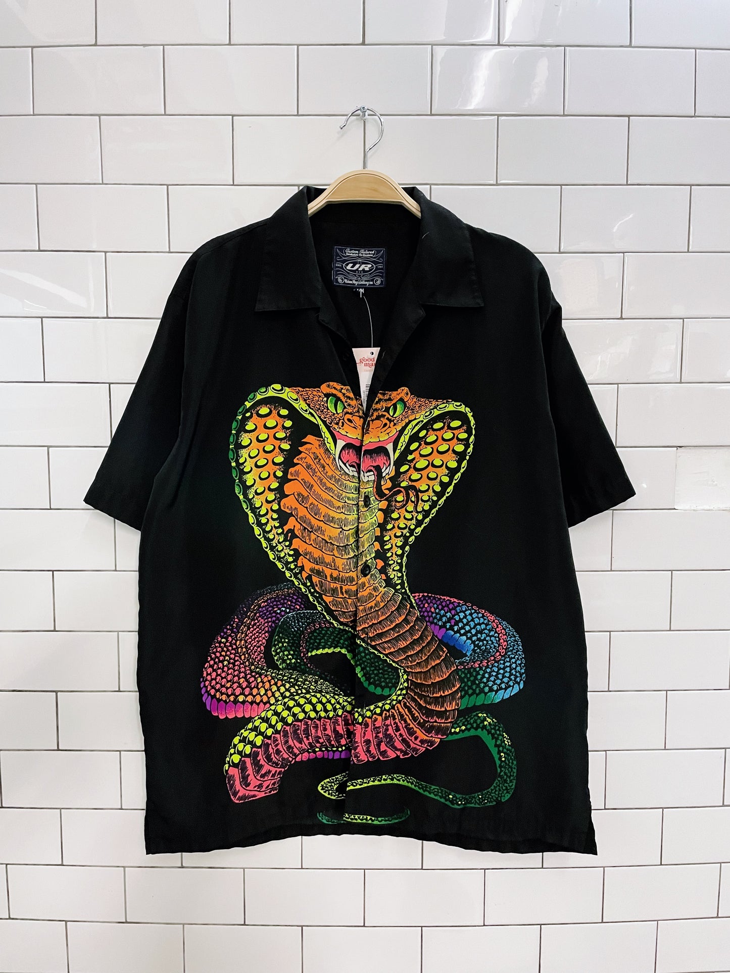 y2k urban rags neon cobra short sleeve shirt