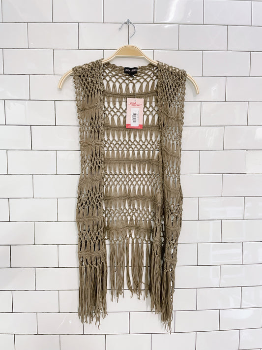 love & liberty crochet fringe festival vest