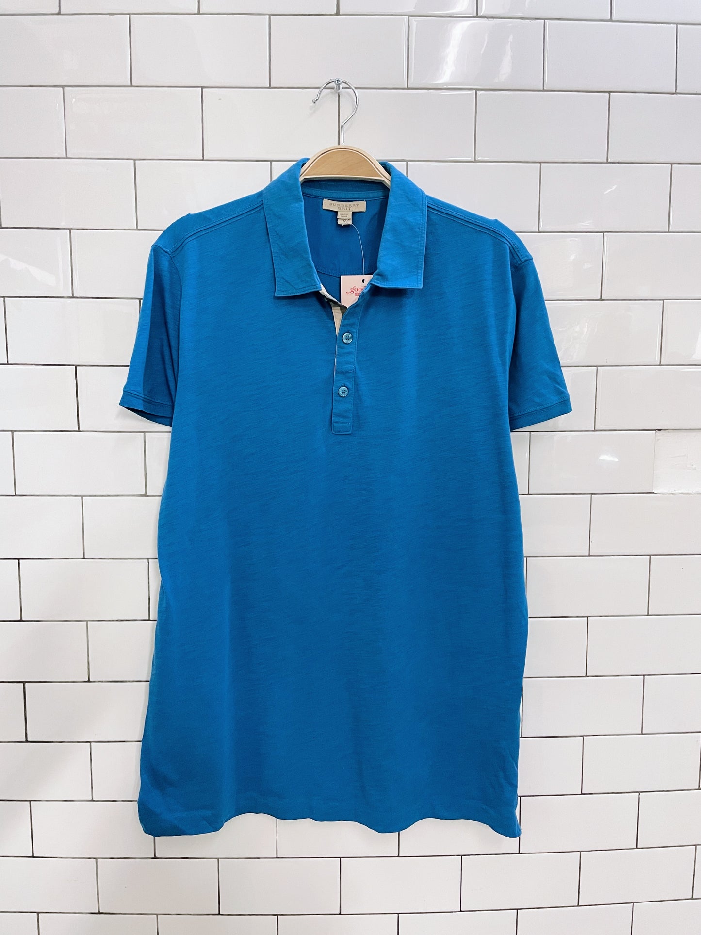 burberry brit blue marled cotton polo