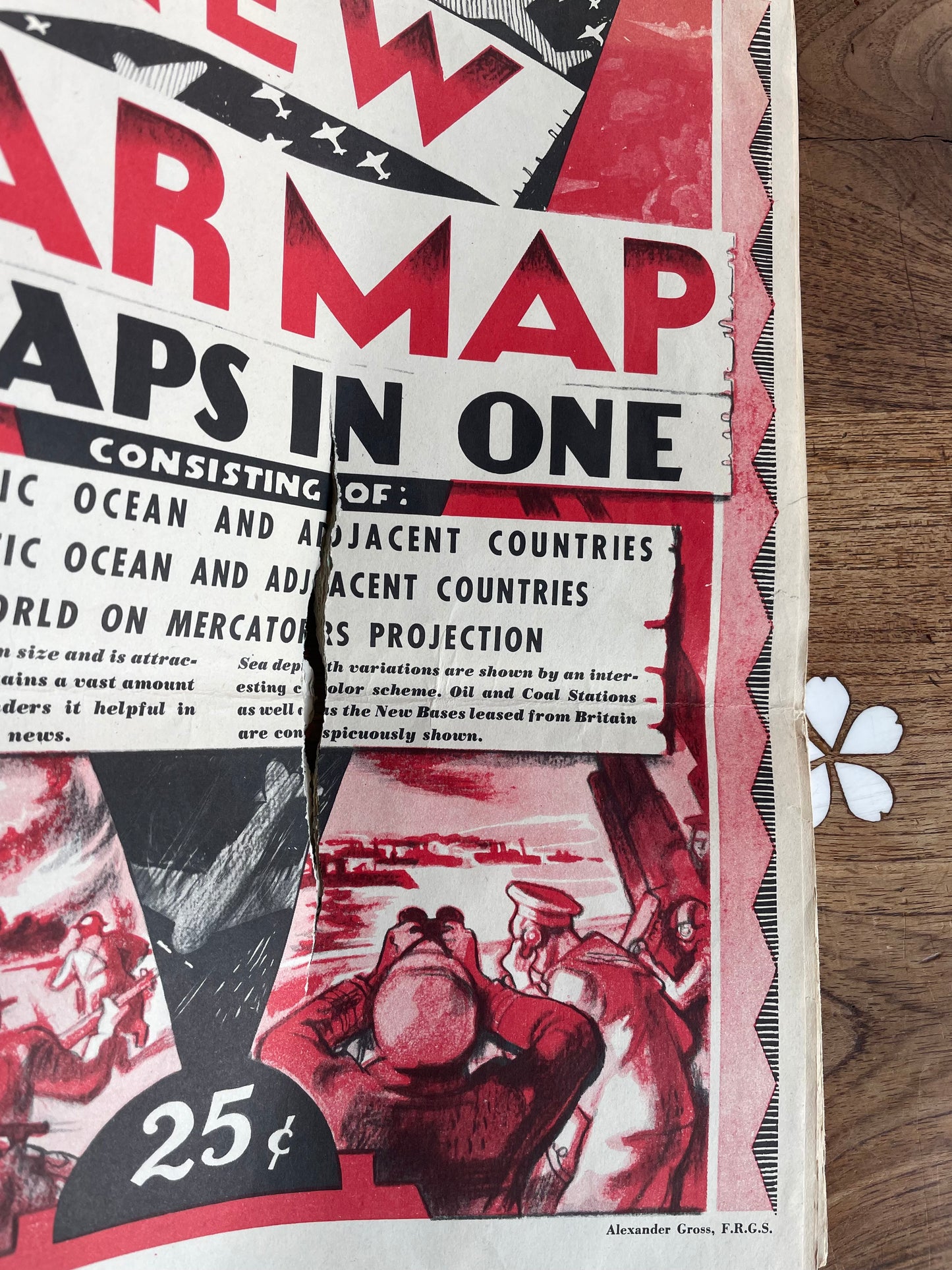 vintage 1941 WWII new war maps