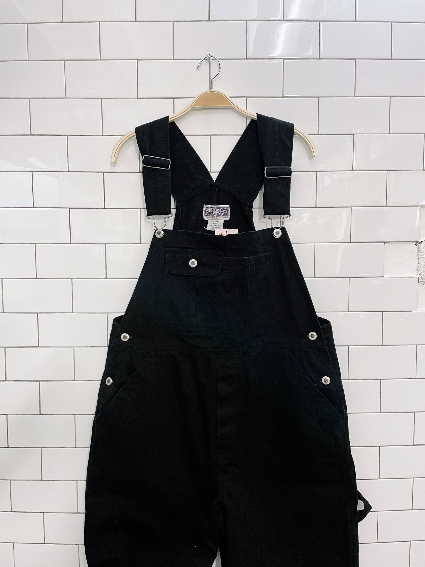 vintage nevada black denim overalls