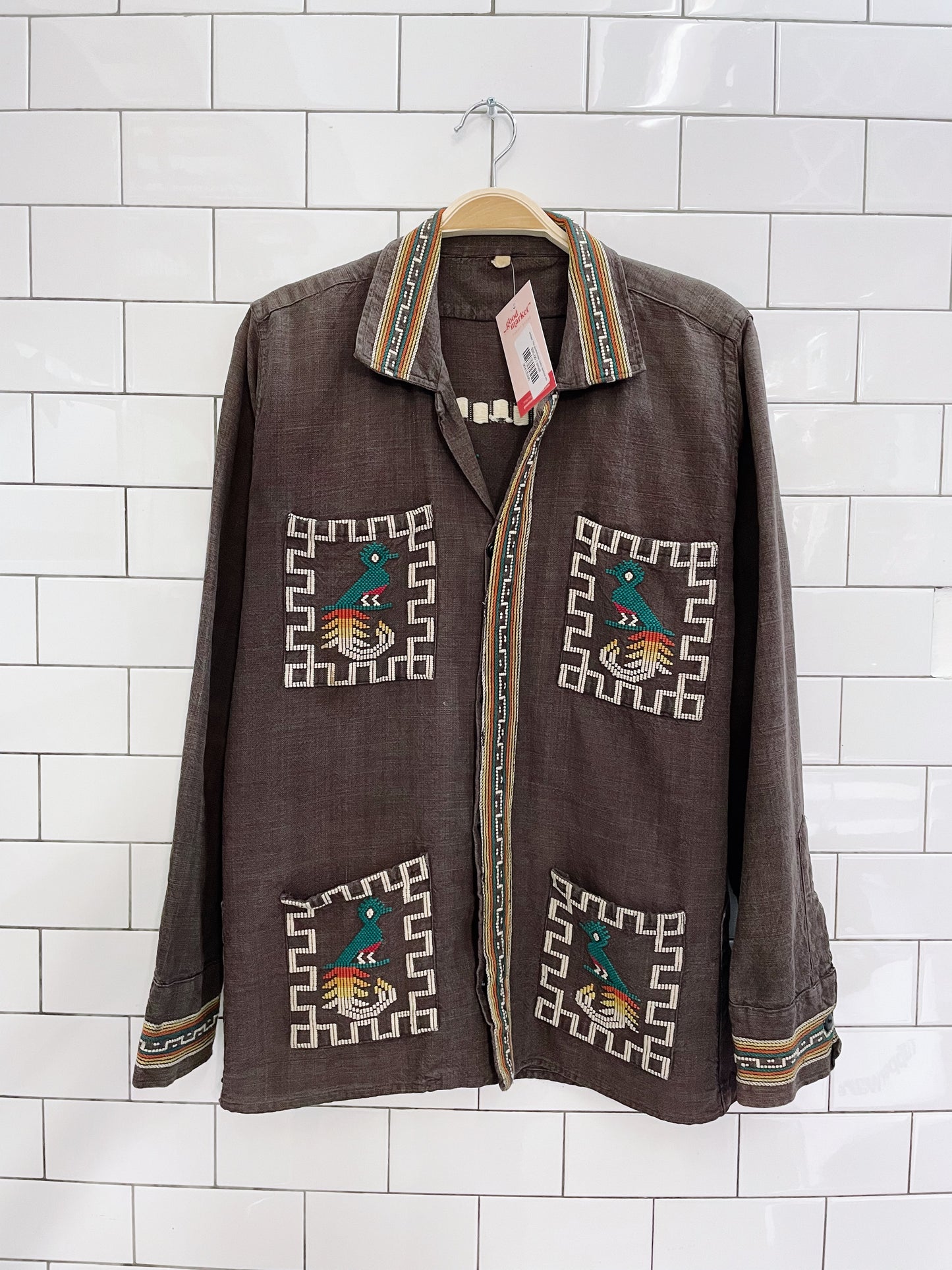 vintage 70s guatemalan boho quetzel shirt