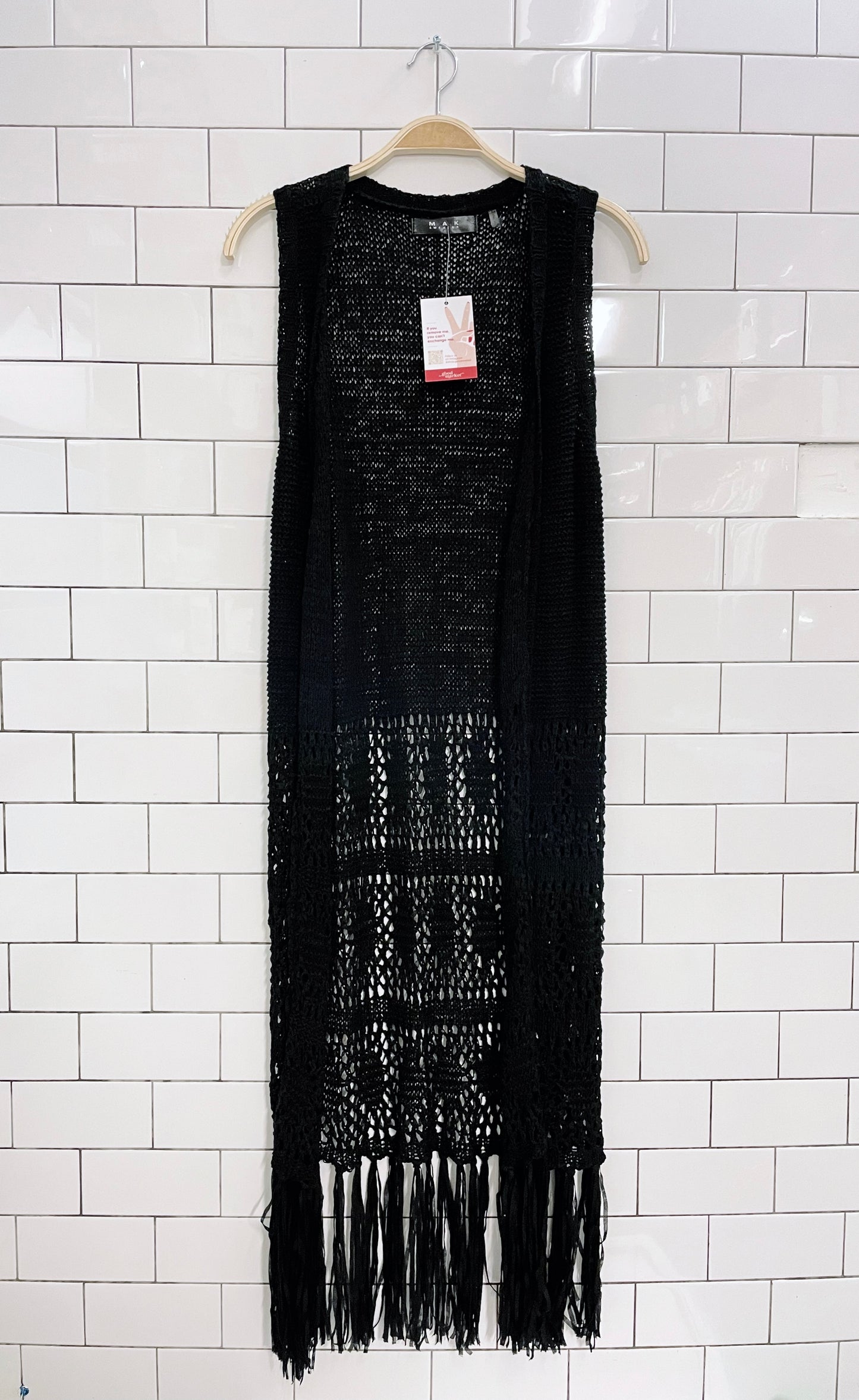 mac sweater crochet duster vest