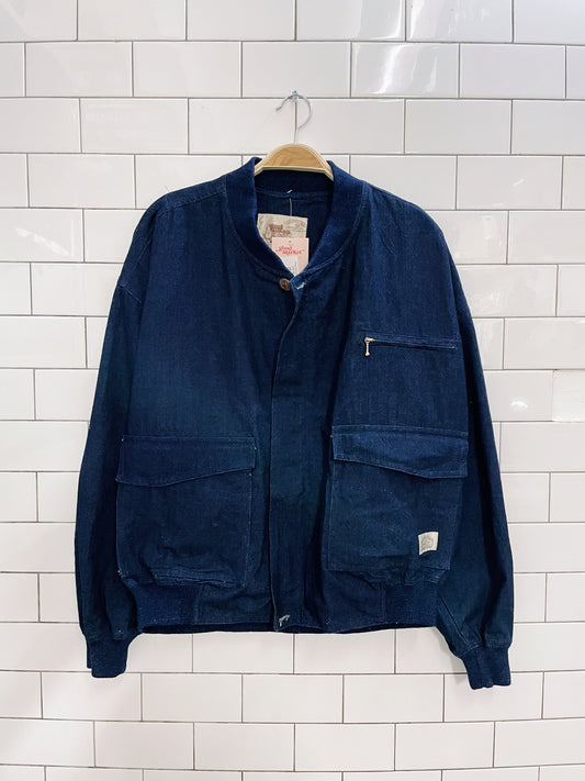 vintage kettle creek denim bomber jacket