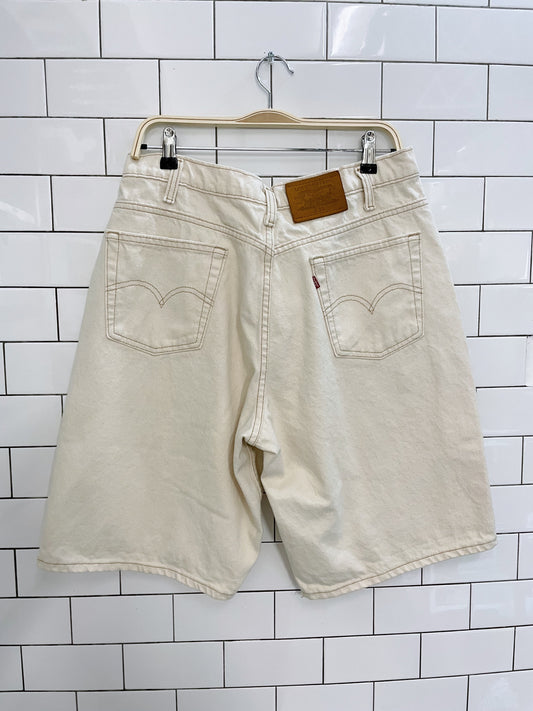 vintage 90s levi's 535 long denim shorts