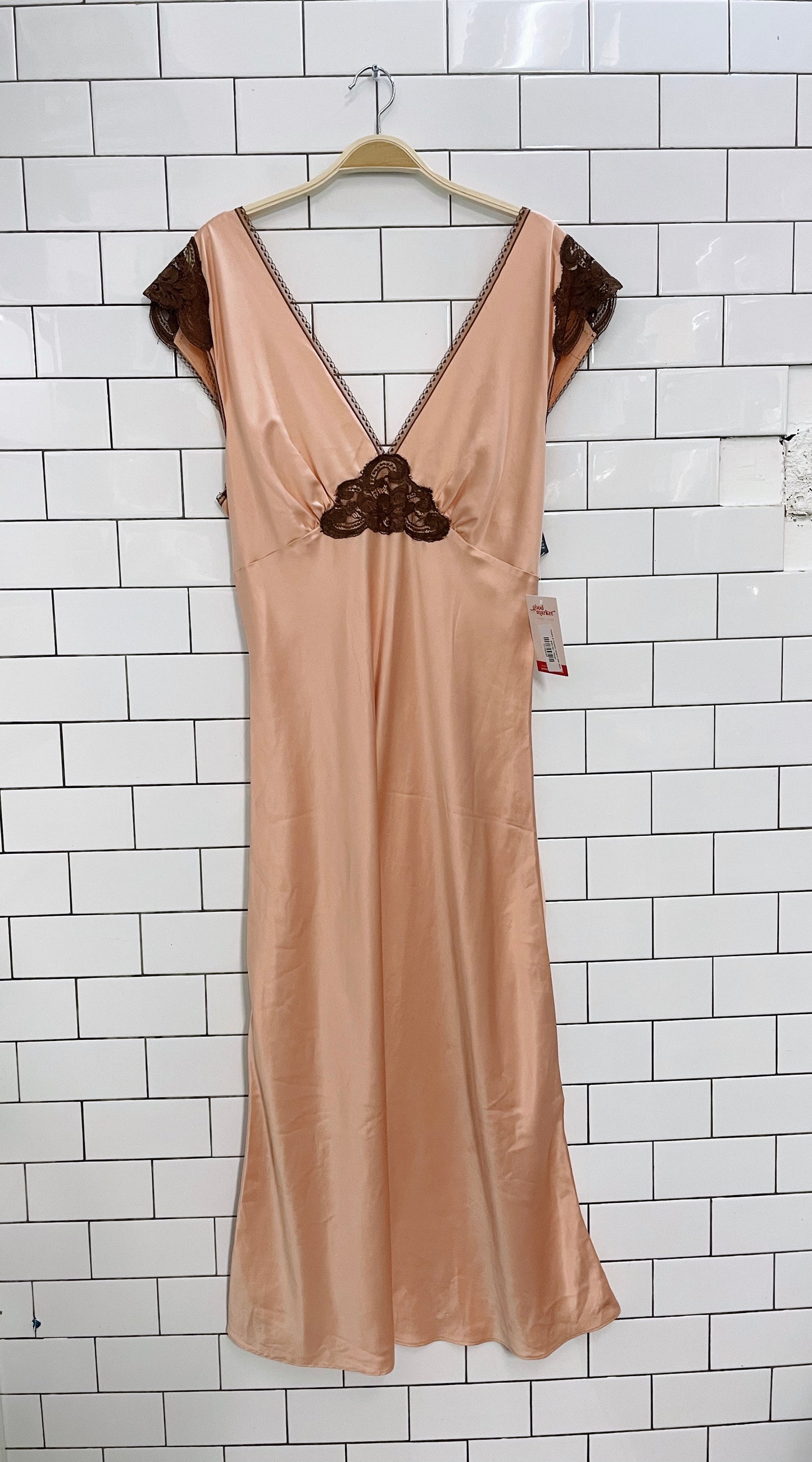 hillard & hanson peach slip dress