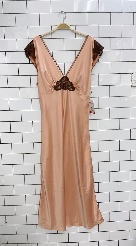 hillard & hanson peach slip dress